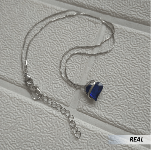 Collar de corazón de cristal de colores - Imagen 4