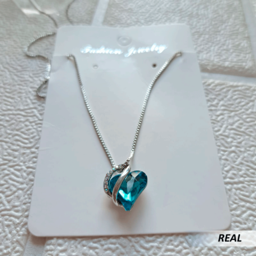 Collar de corazón de cristal de colores - Imagen 3