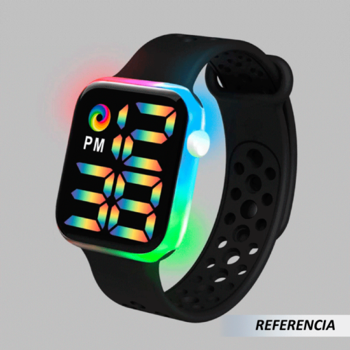 Reloj electrónico led con correa de arcoíris - Imagen 4